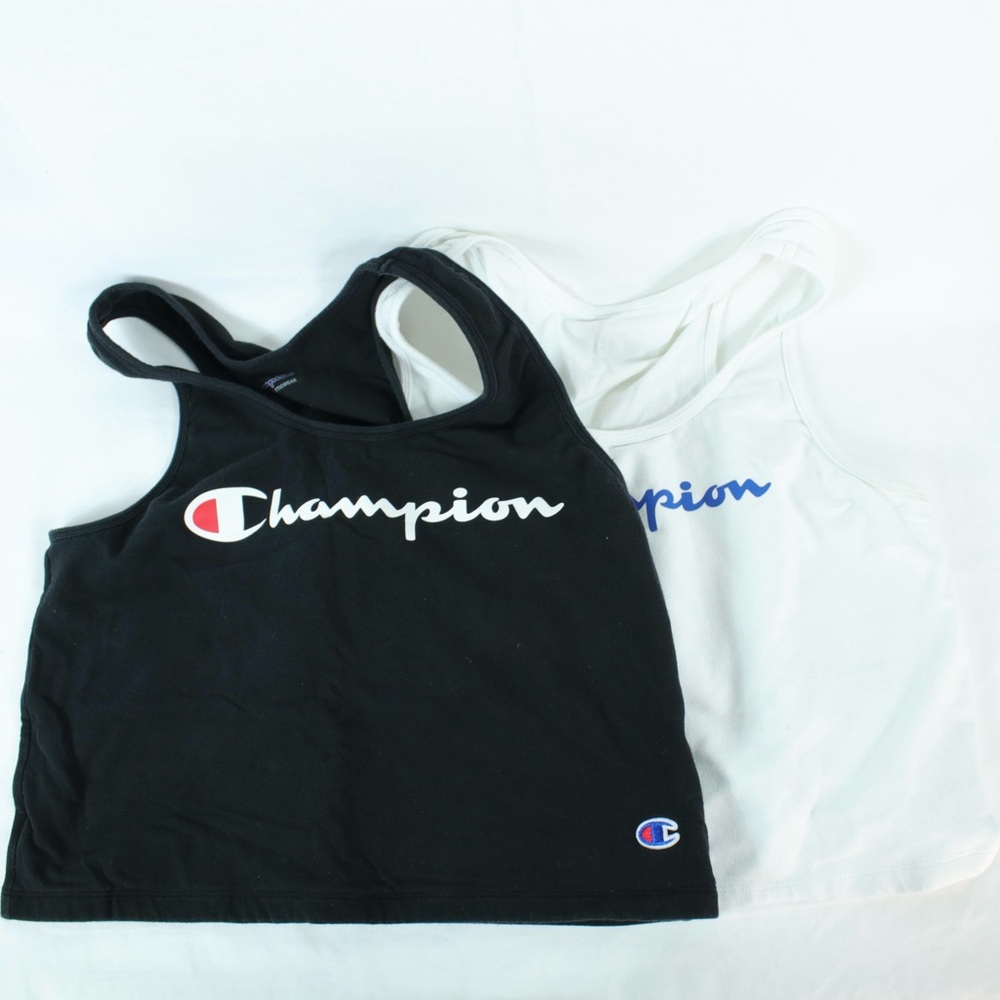 Champion Cropped Tank Top Bundle 1 Black + 1 White Womens Size: XL